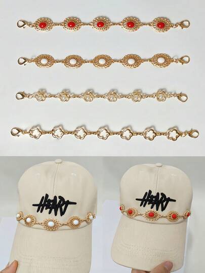1pc Fashionable Versatile Premium Metal Detachable Hat Chain, Suitable For Baseball Caps And Snapbacks