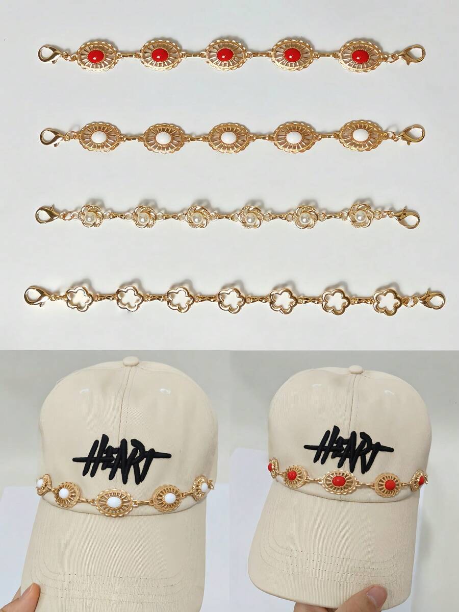 1pc Fashionable Versatile Premium Metal Detachable Hat Chain, Suitable For Baseball Caps And Snapbacks