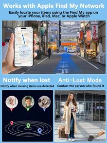 1pc The Latest Smart Air Tag Tracker From 2025, Key Finder, Supports The "Find My" Application Only Available On IOS System. Compatible Item Locator, Suitable For Wallets, Suitcases, Suitcases, Backpacks, Etc., Equipped With A Replaceable Battery Button Tracker.