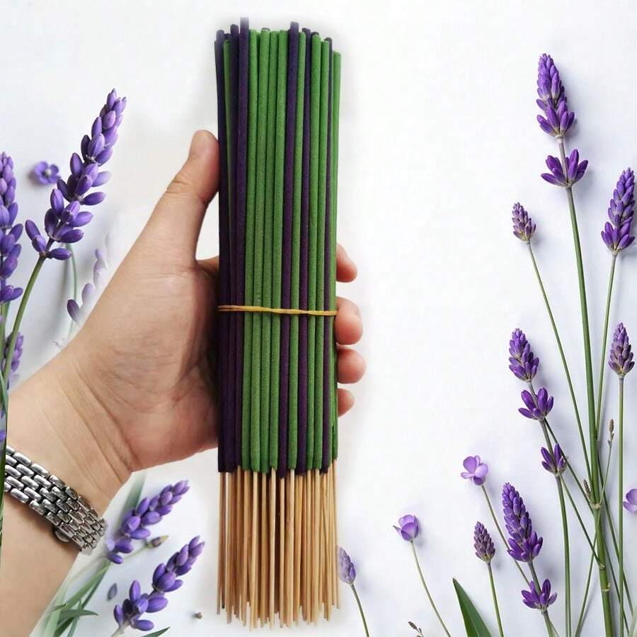 Set mixto de varitas de incienso de lavanda y hierba limón, que ofrece una fragancia única, ideal para mujeres, adecuado para estudio de yoga, sala de té, SPA, regalos navideños y de Halloween