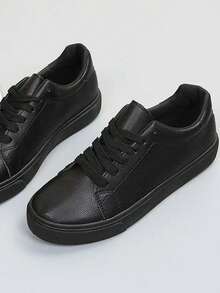 Zapatillas deportivas de mujer negro con cordones, impermeables y resistentes al aceite para la cocina, la oficina y el trabajo, ligeras y cómodas, talla 1 número menos de lo habitual - Negro - Ver 6