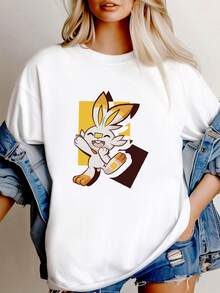 180g pure Cotton  Funny T-shirt Graphic Tee  Shirt Gifts Kawaii Shirt Japanese Print Round Neck Short Sleeve female Summer T-Shirt For Women Casual designer clothes Stretched graphic Stylish Top For Everyday Wear Breathable women Versatile Unisex - Blanco - Ver 7