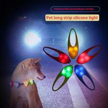 Colar de Cachorro com LED, Luz de Caminhada para Cachorro Brilhante, Anti-Colisão, Anti-Perda, Guia de Silicone para Caminhada Noturna