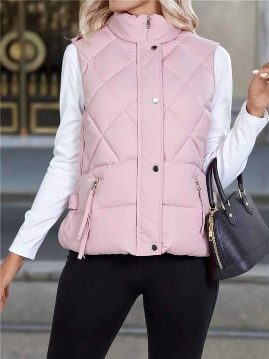 Novedades otoño/invierno Abrigo acolchado de algodón para mujer con forro polar grueso, cierre de cremallera y bolsillos. Elegante estilo bohemio Y2K informal, sensual, para estar en casa, salidas, vacaciones, fiestas. Conjunto de pantalón y prenda de punto a rayas cálida con motivos bordados. Ideal para Navidad, Halloween, Año Nuevo, Día de Muertos, citas, cumpleaños, bodas.Chaleco corto
