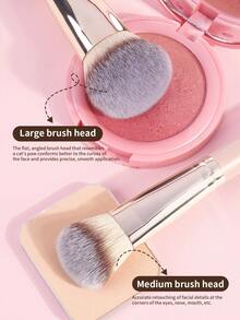 MAANGE 2支/13支装专业化妆刷套装，包含粉底刷、遮瑕刷和修容刷，适用于涂抹粉底、遮瑕膏等。刷毛柔软亲肤，是日常使用和旅行的理想之选。便携式旅行化妆刷套装，是送给女性和女孩的绝佳礼物。套装包含：粉底刷、遮瑕刷、腮红刷、修容刷、散粉刷、粉底刷、腮红刷。 - 杏色 - 查看 8