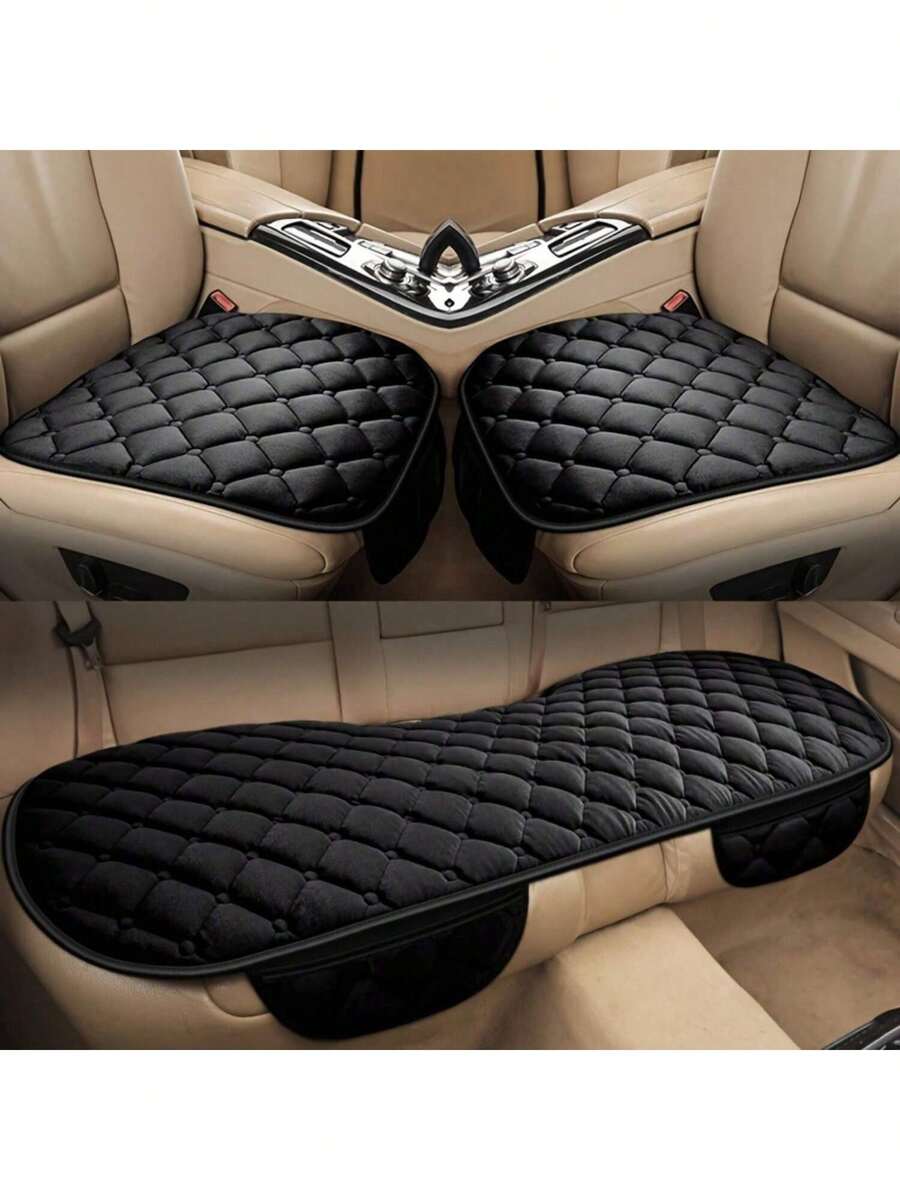 Easypie Selection Autositzbezüge, Universelle Autositzkissen-Garnitur - Flauschig und bequem, Premium-Qualitätsstoff, ganzjährige Wärme, erhöhter Fahrkomfort, passend für die meisten Automodelle, einfache Installation, maschinenwaschbar, vielseitiges Design, verleiht Ihrem Fahrzeuginterieur Stil, Reisen Sie täglich in Luxus - Kissen - Übersicht 1