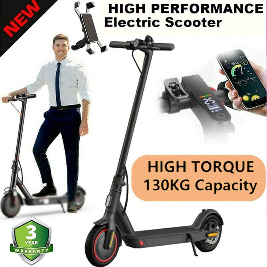 PORIYA Portable 900W Electric Scooter For Adults, 40KM/H Max Speed & 50KM Range, Foldable E-Scooter With LED Display, Dual Brakes & App Control - Yellow - View 1
