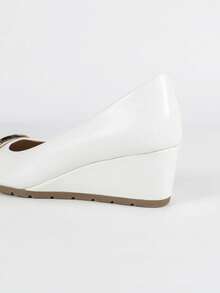 Women's Fashion Wedge Heel Soft Comfortable Pointed Toe High Heels - White - View 9