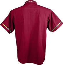Men's Short Sleeve Mexican Guayabera Shirts Made In Mexico, Multiple Colorshalloween - 蔓越莓 - 查看 5