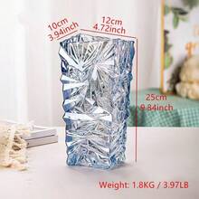 Modern Glass Vases Ice Cracking Style Flower Vase Desktop Ornaments Propagation Station Plant Holder For Home Wedding Decor Blue Ice Crack