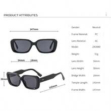 1pc Retro Fashion Square Rivet Small Frame Fashion Glasses, Minimalist Fashion Glasses For Travel And Photography, Suitable For Square And Round Faces, Chic And Stylish - Multicolor - View 8