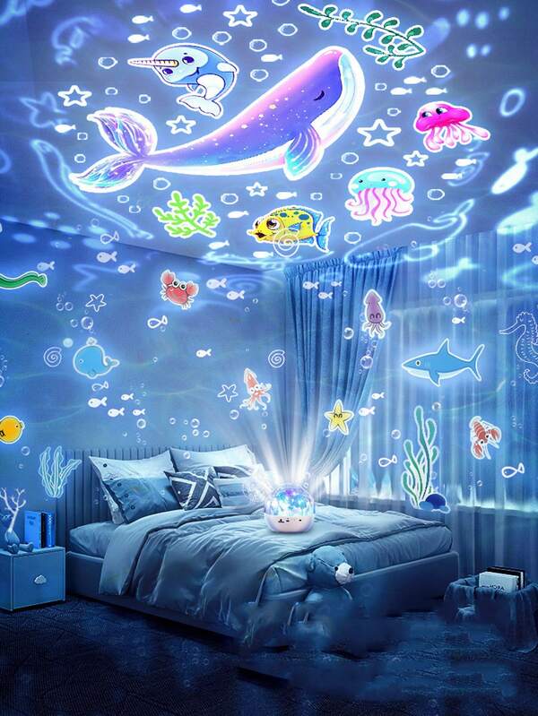 12pcs Starry Sky Projector Lamp, Rechargeable Projection Night Light, Holiday Party Projection Lamp, Atmosphere Light, Christmas Projection Atmosphere Light, 360° Rotation, USB Type-C 5V, Star Projection Lamp, Ceiling Projection Atmosphere Light, Made Of ABS Material, 12 Patterns, Creative Bedroom Atmosphere Bedside Lamp, Romantic Atmosphere Night Light, Children's Birthday Gift, Kids Room Projection Light, Cute Desk Decor Light For Boys & Girls, Rotating LED Nightlight, Product Size: D10xH12cm