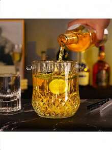 1 buc Găleată de gheață elegantă și transparentă cu mâner - Răcitor portabil pentru băuturi la modă, potrivit pentru petreceri și evenimente