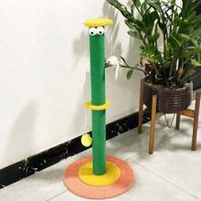 1 Peça Poste de Arranhação de Gato Laranja e Verde, Árvore de Gato, Estrutura de Escalada para Gato, Poste Vertical de Sisal Durável e Sem Desprendimento de Pelos, Adequado para Gatos Pequenos e Médios Aliviar o Tédio, Adequado para Famílias Pequenas, Brinquedos de Gato, Móveis, Decorações Modernas para Gatos, Suprimentos para Animais de Estimação, e Bolas de Brinquedo para Gatos com Cores Aleatórias