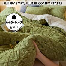 1pc Boho Taffeta Comforter, All-Season Soft Thick Bedding Comforter, Ideal For Bedrooms, Dorms, Hotels (Excludes Pillowcase), Fleece Blanket, Warm Blanket For Winter, Fluffy Comforter, All Size Twin/Full/Queen/King Size - 綠色 - 查看 6