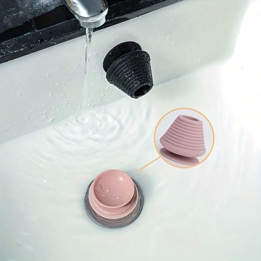 1个通用浴室浴缸排水塞，厨房水槽洗碗机排水塞，带吸盘，家用硅胶橡胶水槽排水塞，防漏 - 彩色 - 查看 1