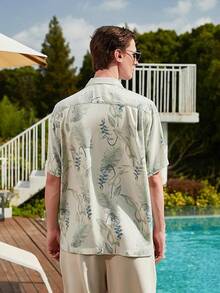 Men's Silk Hawaiian Floral Shirts Short Sleeve Button Down Casual Tropical Holiday Beach Shirtshalloween - trắng - Xem 10