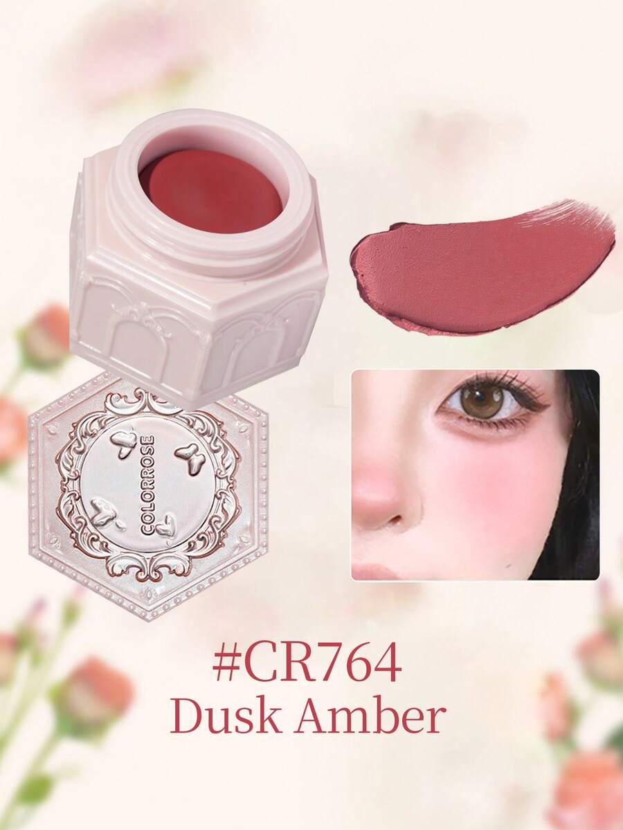 COLORROSE Cream Blush, Dual-Use For Cheeks & Lips, With Gradient Brush, Glutinous Rice Pudding Texture, Velvet Matte Lipstick, High Color Payoff, Long-Lasting, Lightweight, Liquid Lipstick, Smooth, Long-Wearing, Everyday Makeup - CR764 - View 1