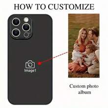 1 pièce Étui de téléphone en silicone souple personnalisable avec image, texte, nom, compatible avec 17, 16, 15, 14, 13, 12, 11 Pro Max, 14, 15, 16 Plus, 16e, Galaxy S25, S24, S23, S22 Ultra Edge, OPPO et autres séries de téléphones, design de luxe, étui de téléphone imprimé, coque arrière noire et blanche, accessoires de téléphone, cadeau de vacances, convient aux couples, amis et famille