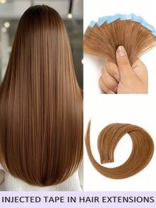 10 件隐形胶带接发，PU 皮纬纱，雷米真人发，直发机，12 英寸 16 英寸 20 英寸，适合女士