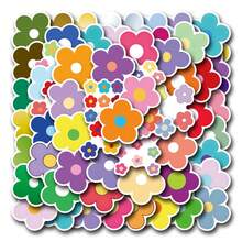 60pcs Mini Flower Cartoon Cute Stickers Colored Stickers Flower Decor Aesthetic Stickers For Water Bottle, Hydroflask, Guitar, Luggage, Phone, Case, Laptop, Skateboard, Gift