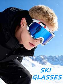 Classic Large Frame Water Transfer Floral Design Ski Goggles, Comfortable Foam Padded Anti-Collision, Unisex One-Piece Coated TPU Frame, Adjustable Strap, Multiple Colors Available