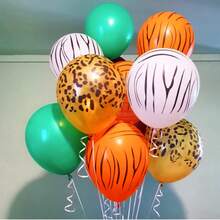 30 piezas de globos de látex con manchas de leopardo, globos con estampado de leopardo para fiestas de animales de zoológico en la jungla - Globos de leopardo 1 - Ver 5