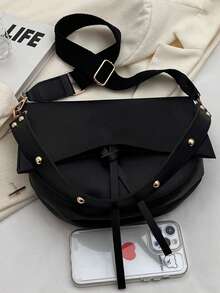 Damska, nowa, jednokolorowa, miękka, skórzana, modna, swobodna, regulowana torba na ramię z PU, lekka, listonoszka