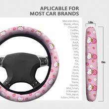 Accessories Car, Strawberry Pink Wheel Cover, Car Accessories, Girly Steering Wheel Cover, Universal Fit 14.5-15 Inch Auto SUV Trucks, Anti-Slip And Sweat Absorption - Nấm chuồn chuồn - Xem 4