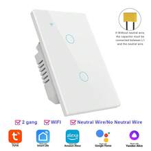 Graffiti 智能开关，美标带/不带零线，1/2/3/4 位 WiFi 触摸开关，兼容 Alexa Home - 彩色 - 查看 10