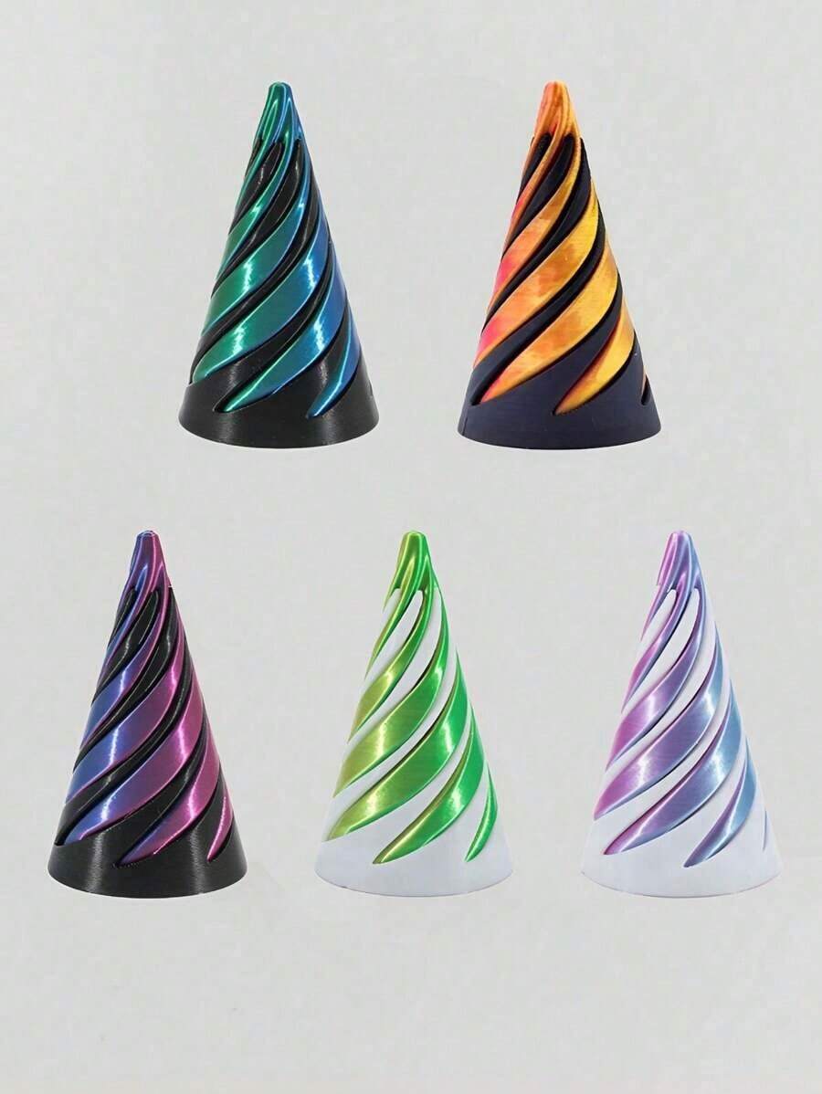 Multi-Size Reversible Spiral Cone 3D Printed Anxiety Relief Fidget Toy,Spiral Structures Finger Spinner Desk Decor,Perfect Gift For Christmas,Birthday Parties,Gadgets For Teens,3d Fidget,Anxiety Toy,Fidget>Over 14 Years,Gyroscope,Fidget Slider