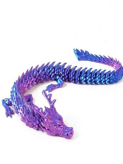 1 Piece 3D Printed Dragon With Movable Joints, Available In Multiple Colors, Plastic Collectible, Desktop Decor, Party Decoration, No Power Required, Perfect For Christmas Decorations, Halloween Decorations, And Home Decor Ornaments