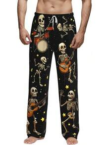 Mens Pajama Pants For Men, Men's Sleep Lounge Pants Bottoms With Pockets,Funny Pjs Sleepwear Gifts For Menhalloween - 國際象棋賽車 - 查看 10