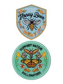 2 Pcs Pollinator And Bee Embroidery Patch Set, Nature-Inspired Embroidery Art, Insect Lover Embroidery Patches, Nature Lover & Environmentalist Embroidery Patches, Iron-On/Sew-On, Suitable For Jackets, Bags, Hats - 彩色 - 查看 11