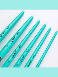 17pcs Professional Face Painting Brush Set, Nylon Bristles, Wooden Handle, Alcohol-Free, Embossed Flower Engraving, Oval Shaped, For Body & Face Artistry