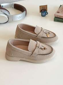 Children's Slip-On Casual Shoes With Rubber Sole, Suitable For Boys And Girls, Spring/Autumn - Beige - View 4