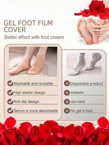 2/1 Paio di calzini idratanti in silicone, calzini in silicone morbidi, calzini SPA antiscivolo in gel per ammorbidire i piedi e la pelle screpolata, calzini SPA per pedicure per la cura dei piedi delle donne dopo la pedicure