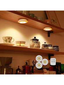 1 Set Of 3 Lights With Remote Control, High Brightness Battery Operated Wall Lamp, Warm/White Light Eye-Caring Bedside Lighting, Dimmable, Timer, Cabinet/Kitchen Lighting - White - View 10