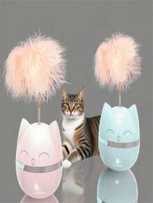 3 szt. – zabawki dla kotów na nudę, kulki z kocimiętką do gryzienia i łagodzenia nudy, samoprzylepna pałeczka z piórkami Hi Bell do drażnienia kota, zapobiegająca upadkom, kulki Weng do zgrzytania zębami, plastikowe zabawki dla kotów do gryzienia i obracania
