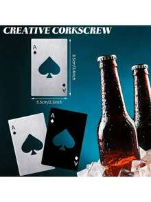 12/24pcs, Bottle Opener, Creative Poker Shape Bottle Opener, Solid Color Bottle Opener, Suitable For Bar Or Family, Wine Tools, Wedding Party Gifts, Bar Accessories, Kitchen Gadgets, For Outdoor, Camping, Christmas Party Supplies, Family Dinner - 彩色 - 查看 8