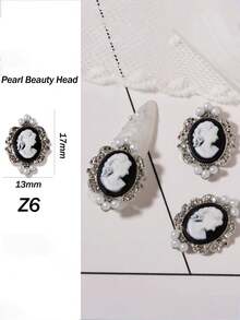 10 قطعة من الإكسسوارات الصغيرة البيضاوية ثلاثية الأبعاد للفتيات، ديكورات أظافر مخصصة تتميز بتصاميم معقدة من الذهب والفضة واللؤلؤ الأبيض وتصاميم الرؤوس الجميلة، كل قطعة مصنوعة بعناية فائقة لإضافة لمسة من الأناقة والجاذبية لأي إبداع في فن الأظافر. تم تصميم هذه الأحجار الكريمة للاستخدام المهني في صالونات الأظافر والمشاريع الشخصية DIY في المنزل