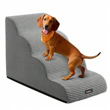 Dog Stairs, Pet Stairs, for Small Dogs, Bed, Sofa, Waterproof Cat Stairs, Non-Slip, Gringe Tilt, Removable Washable Cover, Handle, Grey - Grau - Übersicht 5