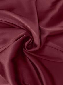 Mobula Sound 性感修身缎面美人鱼裙，面料光滑，适合派对、休闲、时尚、优雅的女装，飘逸裙 - 酒紅色 - 查看 8