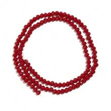 1pc Red Ceramic Cut Abacus Crystal Flat Beads, All-Match Handmade DIY Beading Supplies, Suitable For Making Bracelets, Necklaces, Jewelry, Phone Chains, Keychains