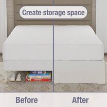 Luxury Hotel Tailored Bed Skirt, Box Pleats, 14 Inch Drop, Ivory - Twin + Ivory - View 9