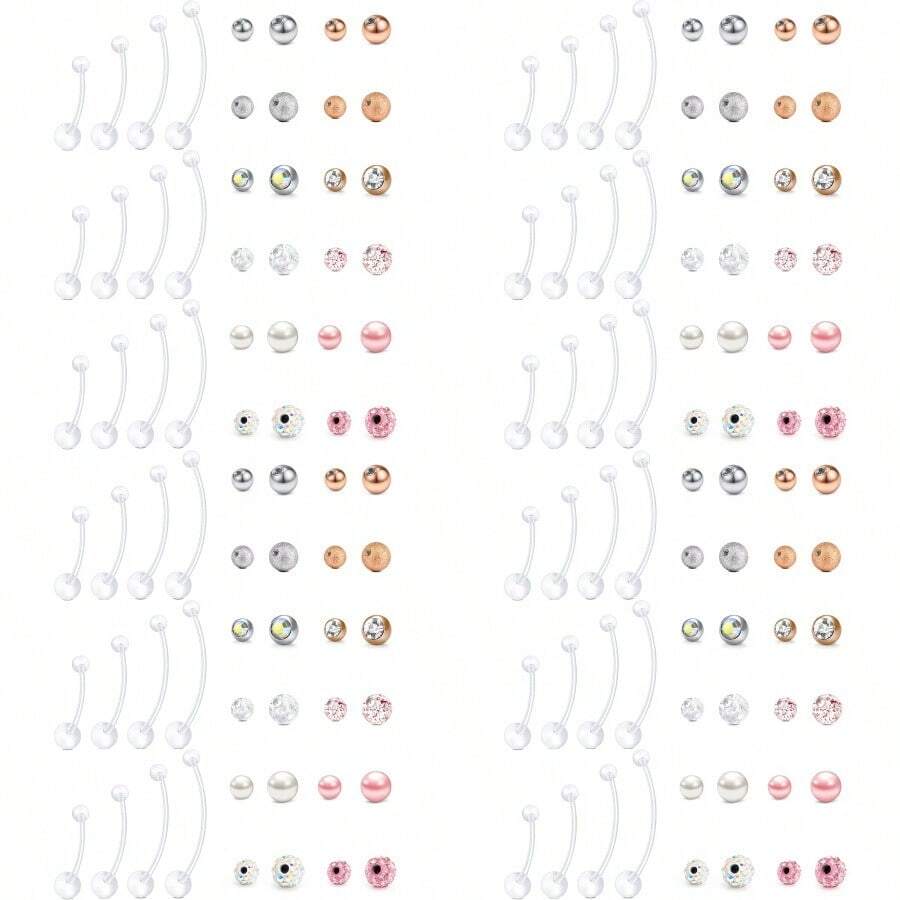 Pregnancy Belly Button Rings 14G Plastic Belly Button Rings For Pregnancy Long Bar 1838mm Sport Maternity Bioplast Belly Navel Button Ring Retainer With Replacement Balls Mix Style