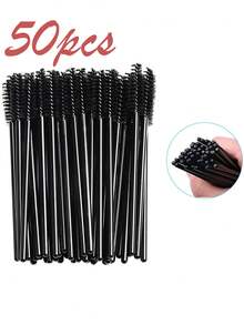 100 pezzi/50 pezzi Pennelli monouso per ciglie, bacchette per mascara, pennelli per ciglie, spoolie per extension ciglie, kit di accessori per trucco di sopracciglia e ombretto, applicatore per glitter e pulizia