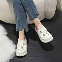 ASOFTER Sandalias casuales con diseño de oso de cristal rhinestone para mujer, aptas para uso interior y exterior, con suela gruesa, antideslizantes, zapatos de playa, regalo de Navidad