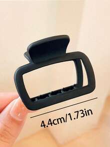 4pcs/1 Pc 5cm/1.97in Square Plastic Hair Clips In Black, White, Brown And Khaki, Stylish Hair Accessories, Claw Clip For Summer And Beach Vacation - 多色 10 - 查看 2