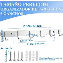 Estilo2PCS Perchero Pared,Perchero Para Ropa Resistente Con 6 Ganchos,Perchero Para Pared De Acero Inoxidable, Para Colgar Abrigos, Sombreros, Bolsos, LlavesVersióN Mejorada - 1 - Ver 6